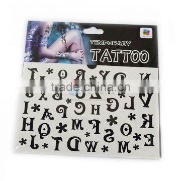 Amazon Hot Sale Letter Printed Tattoo Sticker