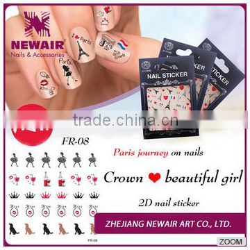 2016 Popular promotional nail sticker wholesale x24design mixed JM-NS-002