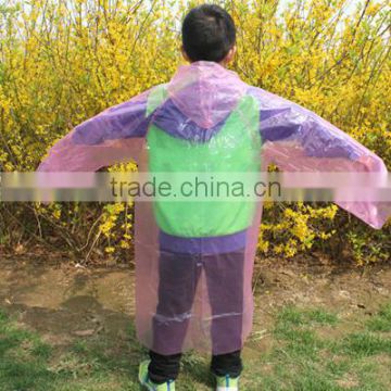 Cheap PE Disposable Multi Color Emergency Raincoat