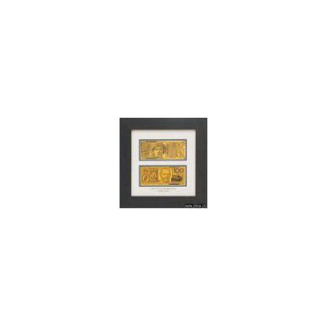 Australia Gold Banknote Two Side Wooden Frame