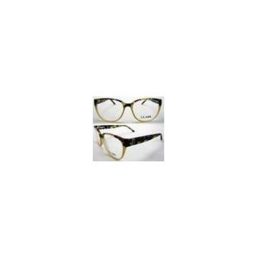 Yellow Black Square Acetate Stylish Womens Eyeglass Frames 53-16-136mm