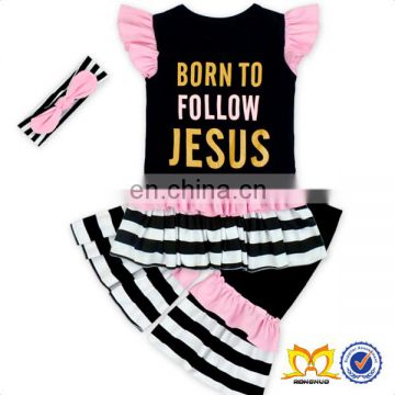 Born To Follow Jesus 3pc Outfit Baby Names For Girls Picture Baby Clothes Wholesale Price
