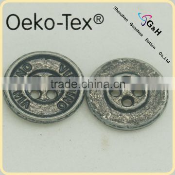 Custom made jean jacket metal buttons with 4 holes