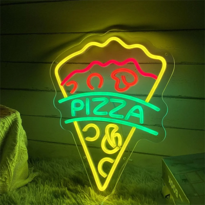 Custom LED Light Pizza Neon Sign Fast Food Night Light Bar Kitchen Personalized Bar Kitchen Restaurant Art Neon Home Wall Decor
