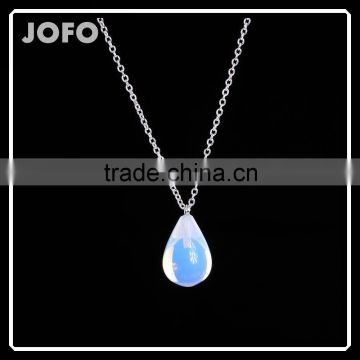 Women Natural Waterdrop Pendant Necklace Agate Amethyst Quartz Turquoise Stone Necklace SMJ0131