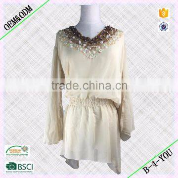 wholesale crystal bead long sleeve lace wedding luxury embellished pearls dress beaded dress