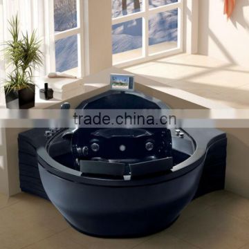 black acrylic bathtub 2-3 person whirlpool spa bathtub indoor bathroom use