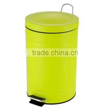 shiny blue stainless steel step dustbin