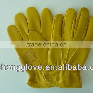 JS137GAPPGD, Yellow Goat Grain Leather Glove,Safety Glove,China