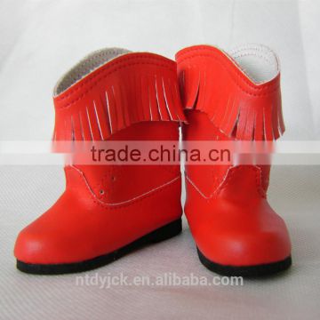 red 18 inch American doll shoes boots fashion doll shoes