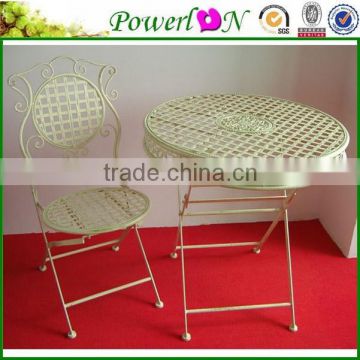 HOT SALE Unique New Metal Antique Style White Chair Table Outdoor Furniture For Garden Backyard