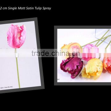 Artificial Flower Single Matt Satin Tulip Spray