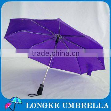 22"*8K auto open&closed purple 3 folding umbrella