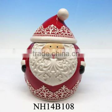 Best selling santa claus ceramic kitchen containers factory supply