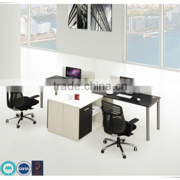 Factory price elegant MDF two-seater office furniture desk workstation