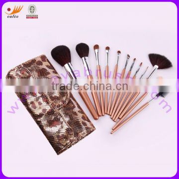 16pcs 100% Synthetic Hair Wood Handle Travel Cosmetic Brush Set with Case