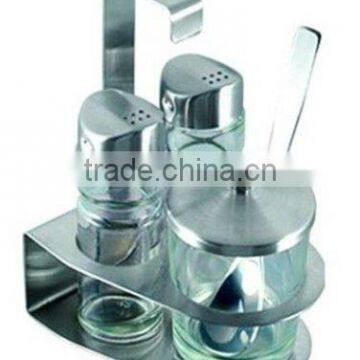 glass spice set with stand