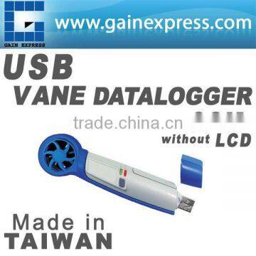 USB Mini Vane Wind Speed NO LCD Datalogger 32K Memory with DP / WB / HI / WBGT Function Made in Taiwan