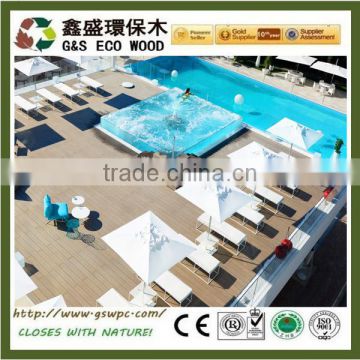 waterproof swimming pool composite decking floor outside anti-uv wpc decking solid