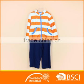 Long Sleeve striped Printed 2pcs Kids Sports Cloth Set