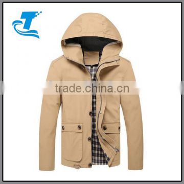 Men Hooded Jackets Autumn Spring Classical Solid Jakcet