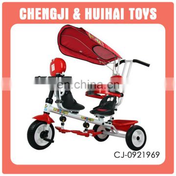 High quality bicycle ride on car kids double seat tricycle