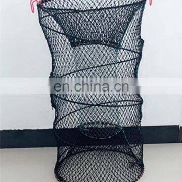 30x60cm Black Commercial Spring Trap Collapsible PE plastic coated wire lobster trap fish traps