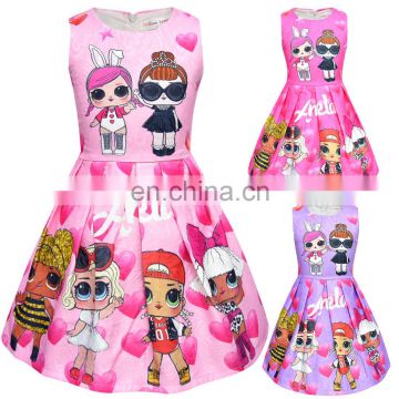 Girls' Dress 2020 Summer Cotton Cartoon Print Children Clothes Dress
