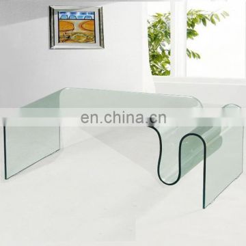 modern 12mm 15mm curved glass coffee table