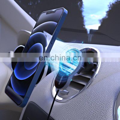 Car Charger 2020 New  Product Wholesale  X6 Phone Holder 15W Magnetic wireless charging Qi  For Iphone For Ximi Fast charger