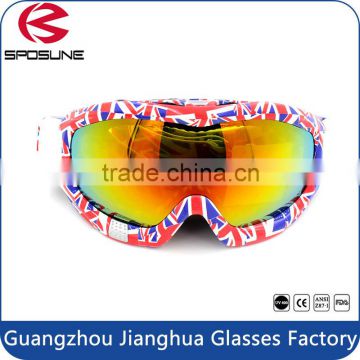 Top wholesale new designed TPU frame reflective anti fog ski goggle spherical dual double lenses snowboard skate sunglasses