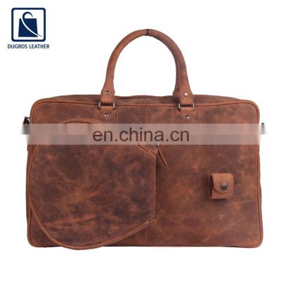 Anthracite Fitting with Cotton Lining Modern Design Stylish Look Durable Genuine Leather Laptop Bag for Men