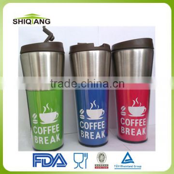 New product 450ml double wall stainless steel office coffee mug with leakproof lid made in China