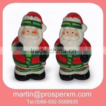 Wholesale christmas ceramic santa salt and pepper shaker