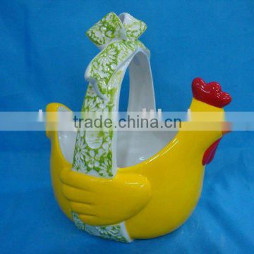 New Ceramic chicken shaped basket