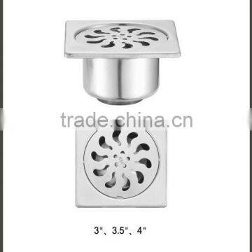 Selfclose Square stainless steel floor drain