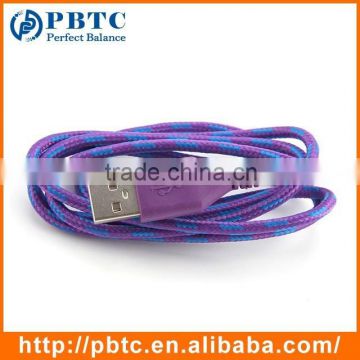 Fashion 1M Purple Nylon Braided Usb Splitter Cable bulk for iphone 5