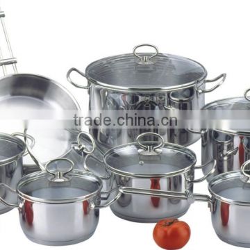 14pcs of stainless steel parini cookware set/bms cooking pot cookware set