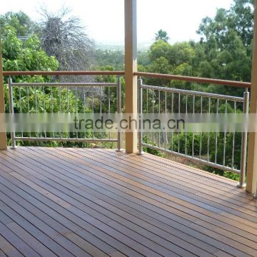 Vertical Stainless Steel Balustrade with Timber Handrails