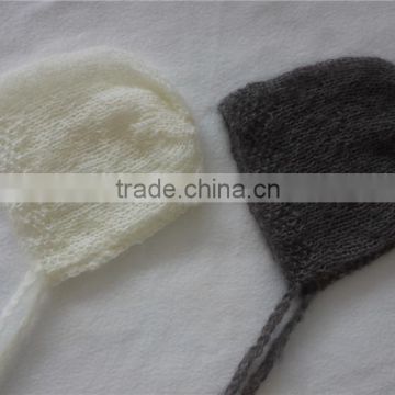 Baby Mohair Hats Neutral Colors Mohair Bonnet for Photography