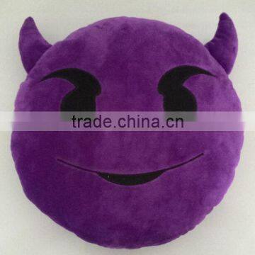 Home Textile Wholesale Custom Sew Promotional Purple Devil Soft Plush Emoji Pillow