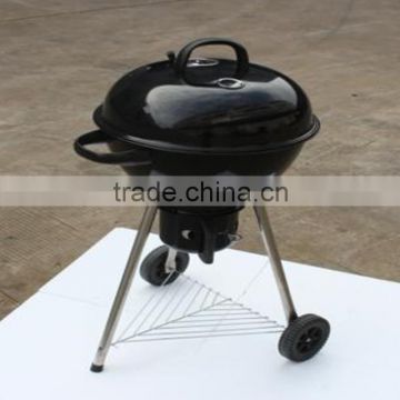 Hotsale! Enamel Apple Charcoal Grill Kamado with Wheel /Black Easy Carrying Portable Grill