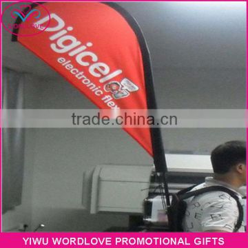 custom one whole set advertising backpack feather flag,wholesale show backpack teardrop banner,vertical backpack flag banner