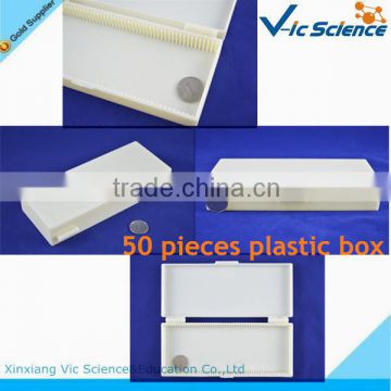 50pcs storage plastic box for biology prepared slides
