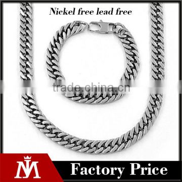 mens necklace and bracelet jewelry set New deisgn Guangzhou fashion chain jewelry set