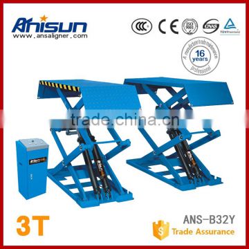 electric car lift , extended scissor car lift platform ,3T,lifting platform,Double hydraulic cylinder lift with CE approved