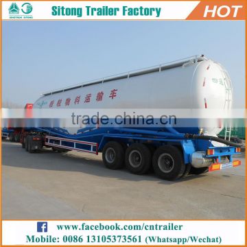 2017 China hot sale 3 axles powder bulk semi trailer diesel engine tank cement trailer