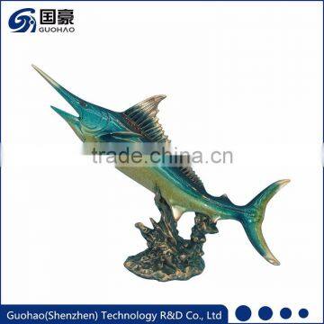 Custom sea animal decoration resin swordfish statue