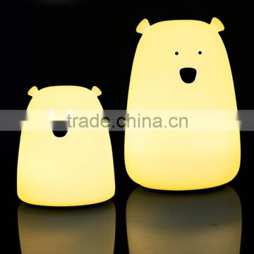 Portable Touch Sensor Rechargeable Cute Bear Silicone Led Night Light