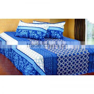 3 Pieces Cotton Printed Bed Sheet